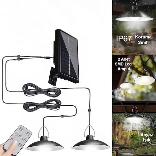 Hanging Solar Light Cold White with Remote Control 18cmx18cmx10cmcm
