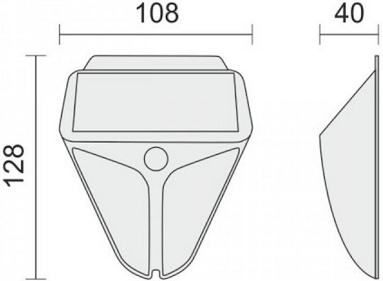 Spot Light Επιτοίχιο Ηλιακό Φωτιστικό 2W Θερμό Λευκό 3000K με Αισθητήρα Κίνησης και Φωτοκύτταρο IP65 10.8x12.8εκ.