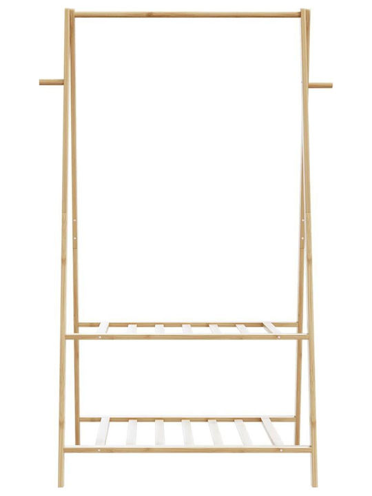 vidaXL Floor Garment Rack made of Bamboo Brown 96x45.5x150.5cm