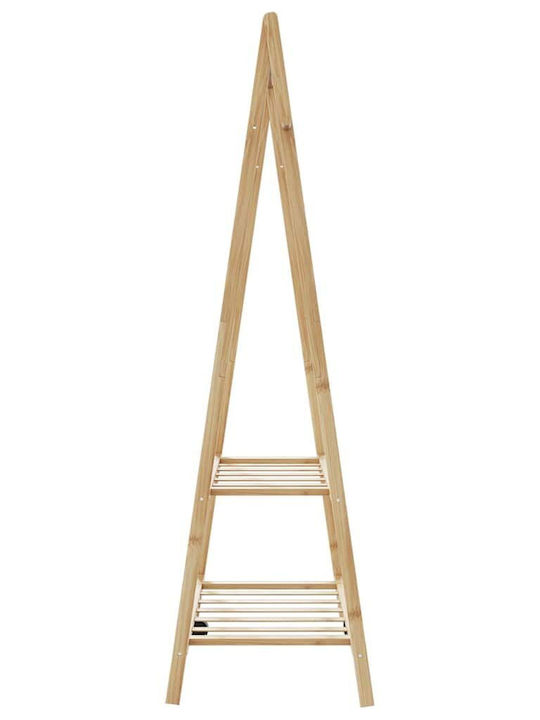vidaXL Floor Garment Rack made of Bamboo Brown 96x45.5x150.5cm