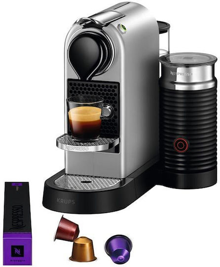 Krups Citiz & Milk Кафемашина за капсули Nespresso Налягане 19бар с Кана за мляко Сив