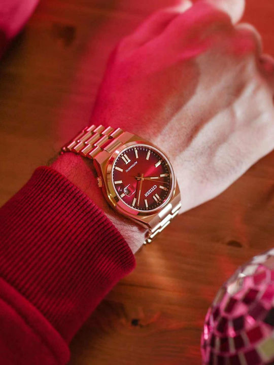 Citizen Tsuyosa Ανδρικό Ρολόι 40mm Αυτόματο με Χρυσό Μεταλλικό Μπρασελέ