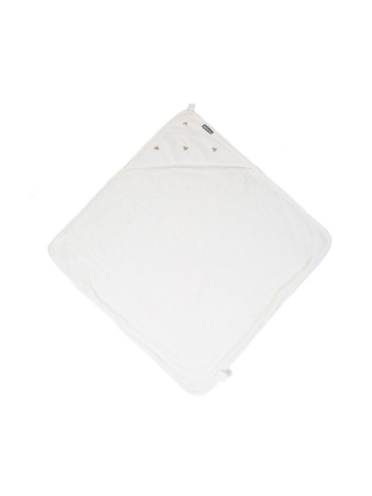 Childhome Set De Baie Pentru Bebeluşi Cu Glugă Alb 80x80cm