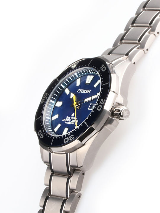Citizen Promaster Sea Ανδρικό Ρολόι 44mm Eco - Drive με Ασημί Μεταλλικό Μπρασελέ