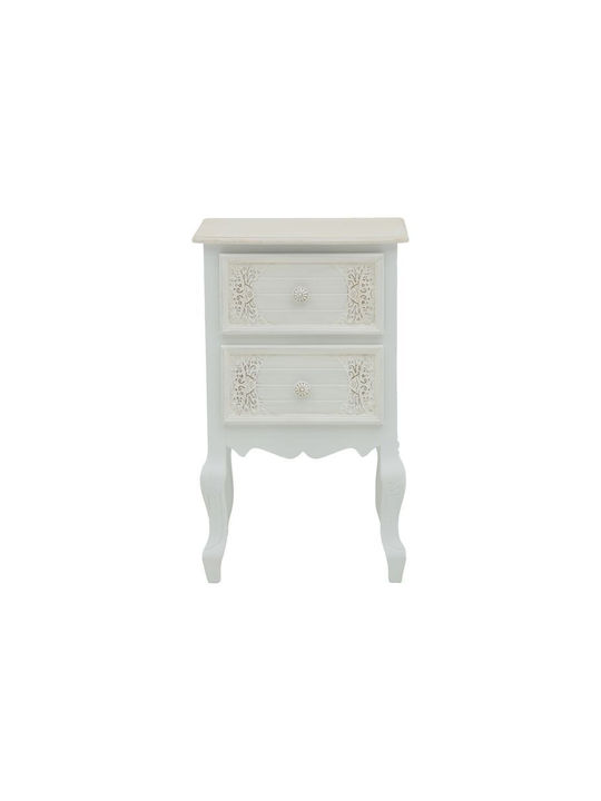 Pazlen Wooden Chest of Drawers Λευκή Αντικέ 40x45x65cm