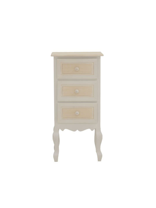 Joliene Wooden Chest of Drawers Antique White-Natural 40x34.5x82cm