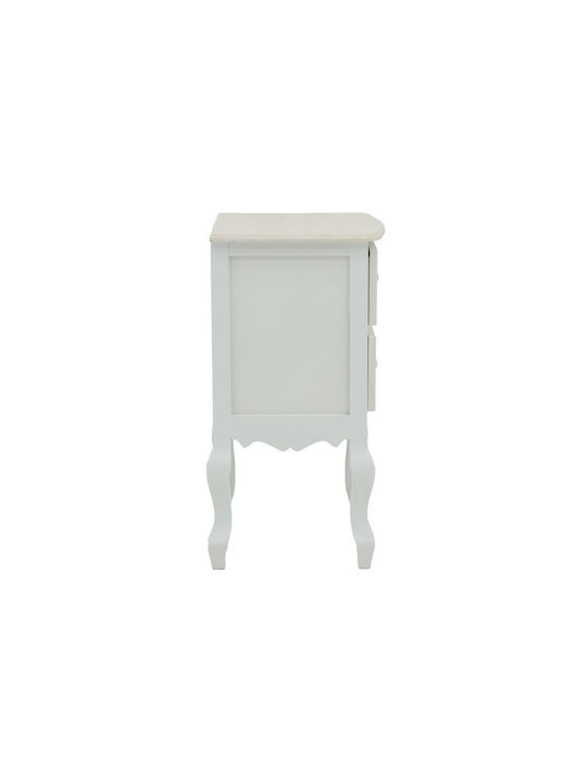Pazlen Wooden Chest of Drawers Λευκή Αντικέ 40x45x65cm