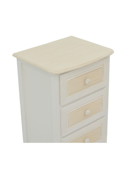 Joliene Wooden Chest of Drawers Antique White-Natural 40x34.5x82cm