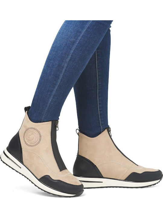 Women's Ankle Boots Platform Beige