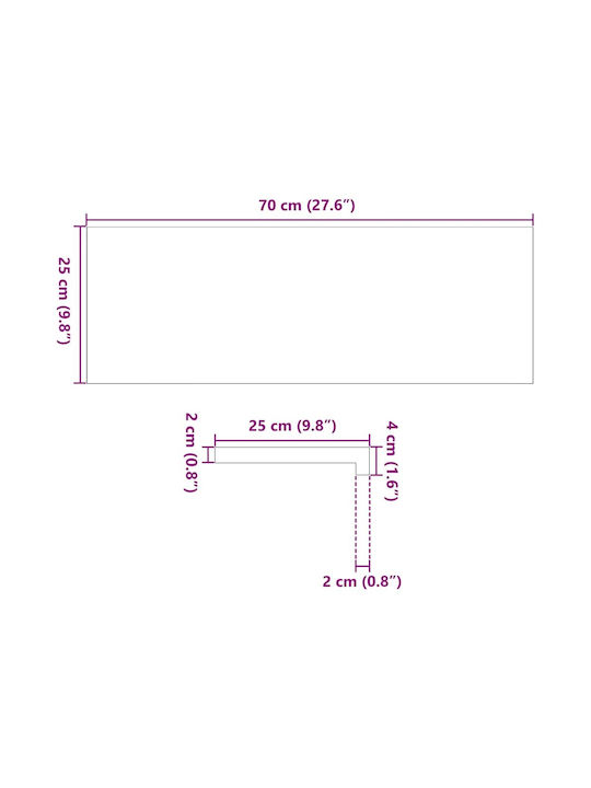 vidaXL Window Sill Wooden W70xH25cm