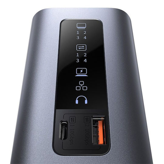 Baseus Spacemate 11in1 (Win) USB-C Docking Station με HDMI/DisplayPort 4K PD Ethernet και σύνδεση 3 Οθονών Γκρι