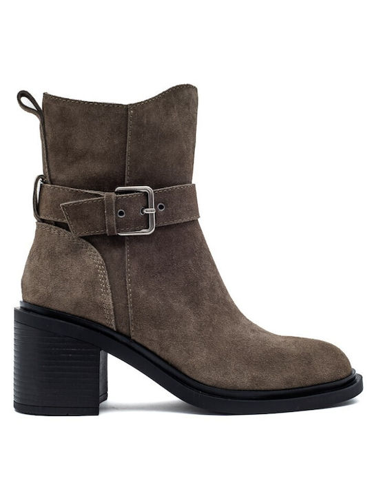 Leder Stiefeletten Damen Schwarz