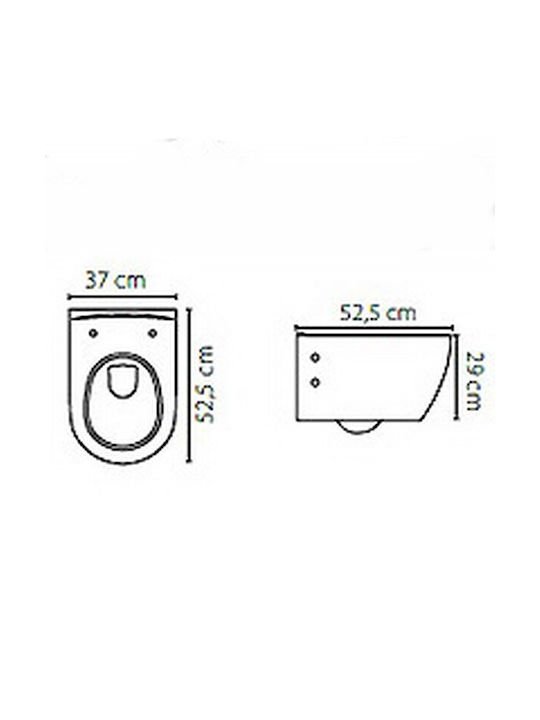 Cerastyle City Λεκάνη Κρεμαστή Rimless με Slim Κάλυμμα Soft Close Γκρι