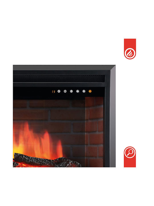Ένθετο Luca 30 Επιτοίχιο Ηλεκτρικό Τζάκι 1800W 76x58.5cm Μαύρο