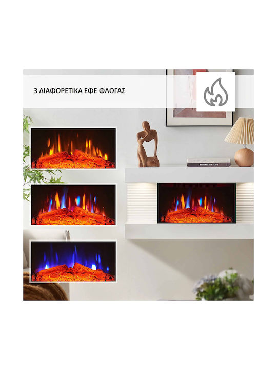Balderia Ira Wall Mounted Electric Fireplace 1800W 41.8x41.8cm White