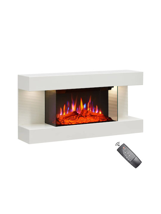 Balderia Ira Wall Mounted Electric Fireplace 1800W 41.8x41.8cm White