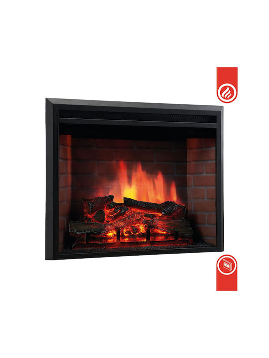 Insert Luca 30 Montat pe perete Șemineu electric 1800W 76x58.5cm Negru