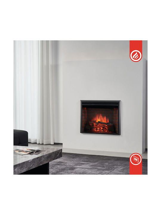Insert Luca 30 Montat pe perete Șemineu electric 1800W 76x58.5cm Negru