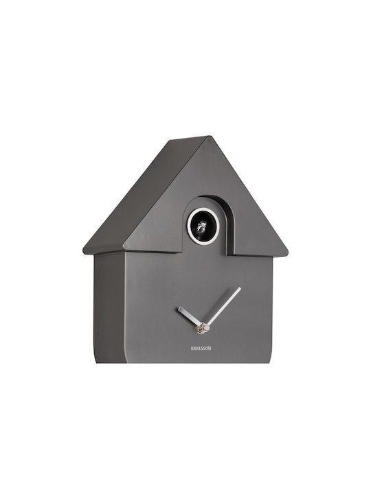 Karlsson Cuckoo Ρολόι Τοίχου Abs 21,5x8,5x41 I Metallic Dark Grey