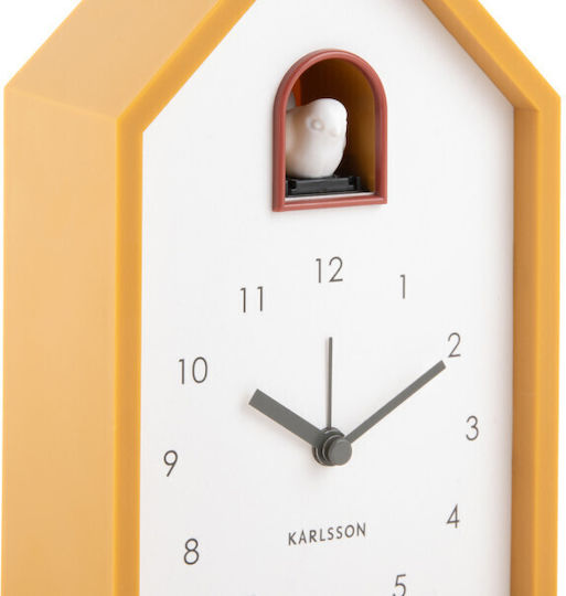 Karlsson Cuckoo Tabletop Alarm Clock Abs 12x6x20 I Ochre Yellow