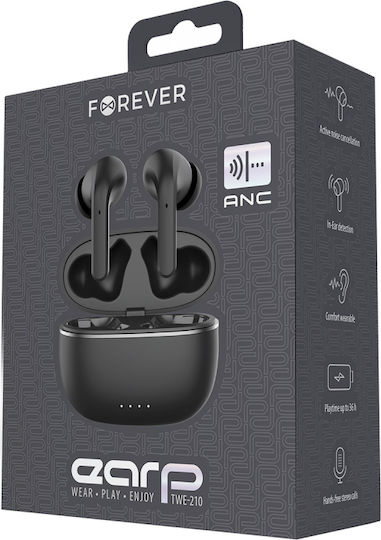 Forever In-ear Bluetooth Handsfree Căști cu Carcasă de Încărcare Negru