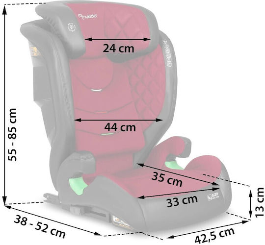 Nukido Louis Baby Car Seat i-Size with Isofix Black-Red 15-36 kg