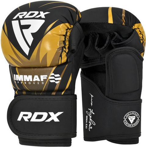 RDX Grappling MMA Handschuhe Leder Gold