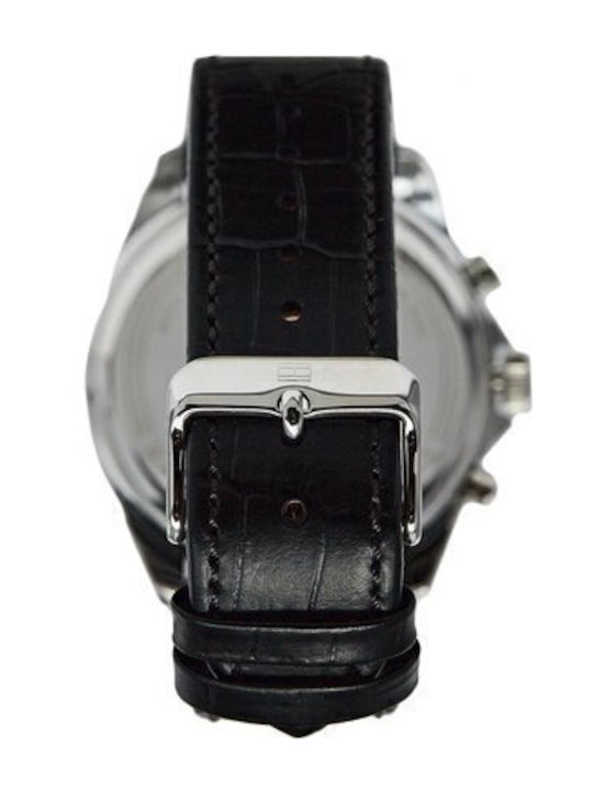 Tommy Hilfiger Baker Men's Watch 44mm Chronograph Battery with Black Leather Strap