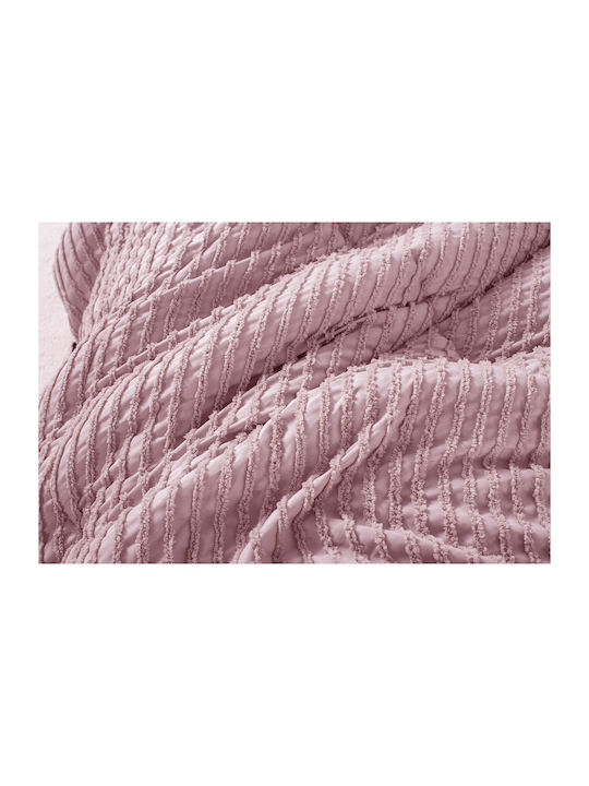 Saray Home Duvet Set Queen with Microfiber Filling 220x240cm Ruffles Pink 3pcs 200 GSMGsm
