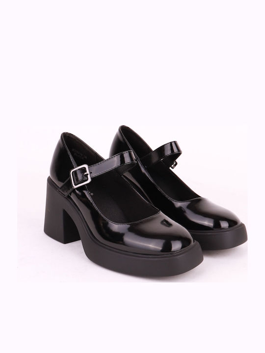 Black Heels with Strap Women's