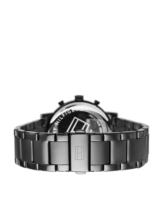 Tommy Hilfiger Evan Men's Watch 44mm Chronograph Battery with Black Metal Bracelet