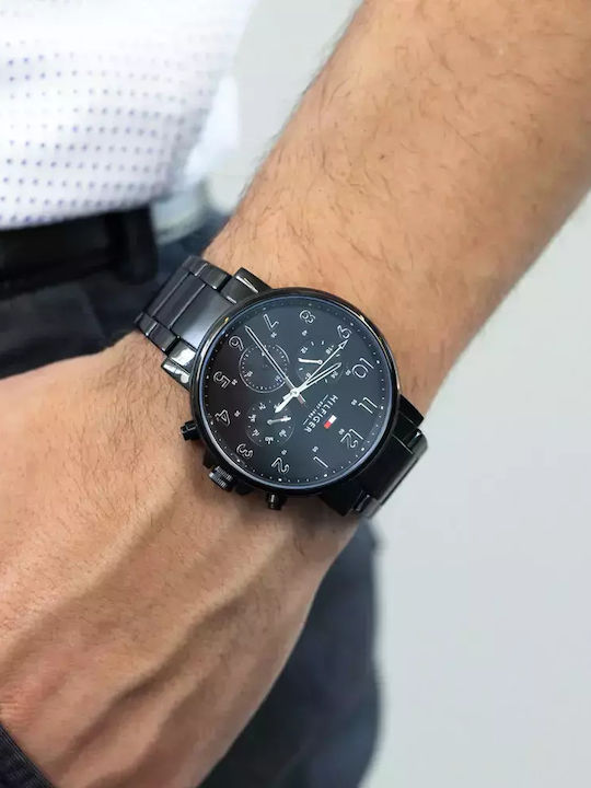 Tommy Hilfiger Daniel Men's Watch 44mm Chronograph Battery with Black Metal Bracelet