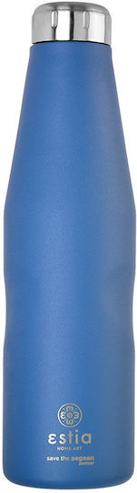 Estia Travel Flask Save the Aegean Bottle Thermos Stainless Steel BPA Free 750ml Denim Blue