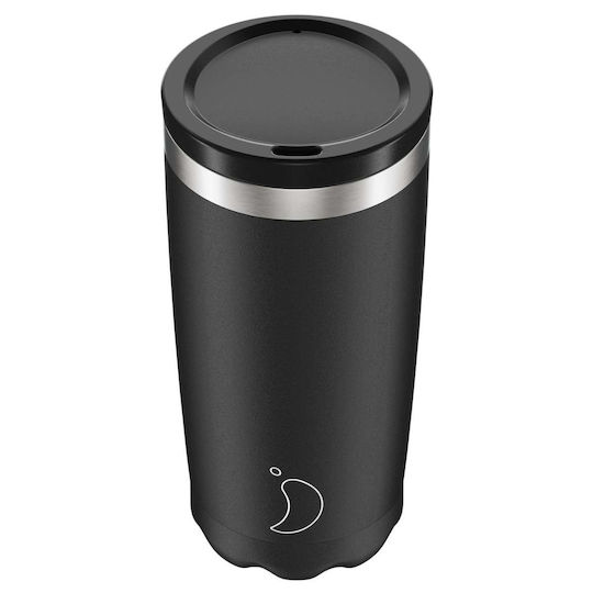 Chilly's Matte Glas Thermosflasche Rostfreier Stahl BPA Frei 500ml Schwarz