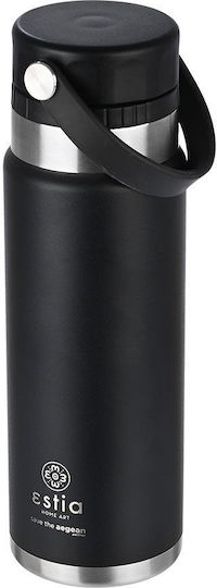 Estia Travel Chug Save the Aegean Bottle Thermos Stainless Steel 750ml MIDNIGHT BLACK with Loop