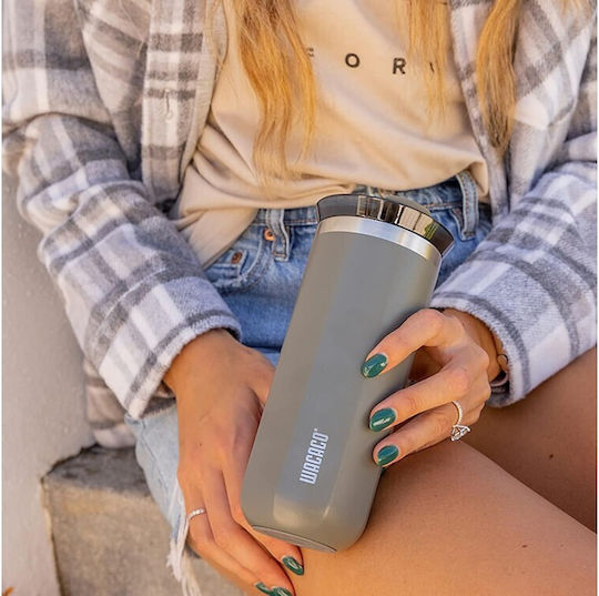 Wacaco Octaroma Grande Travel Mug Ποτήρι Θερμός Ανοξείδωτο BPA Free 435ml Dim Grey με Επιστόμιο