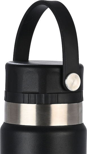 Estia Travel Chug Save the Aegean Bottle Thermos Stainless Steel 750ml MIDNIGHT BLACK with Loop
