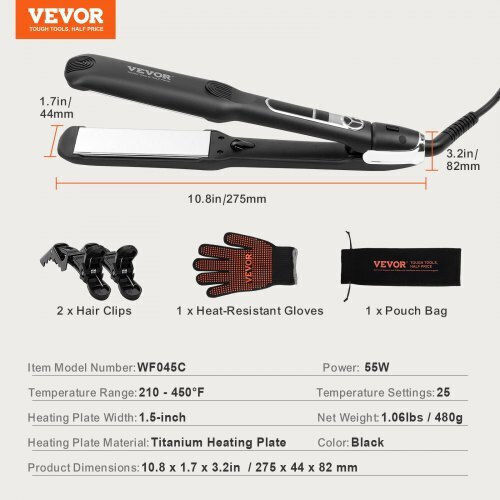Vevor YSFLZZFQYSZF8DGW3V2 Преса за коса Ионичен 55W