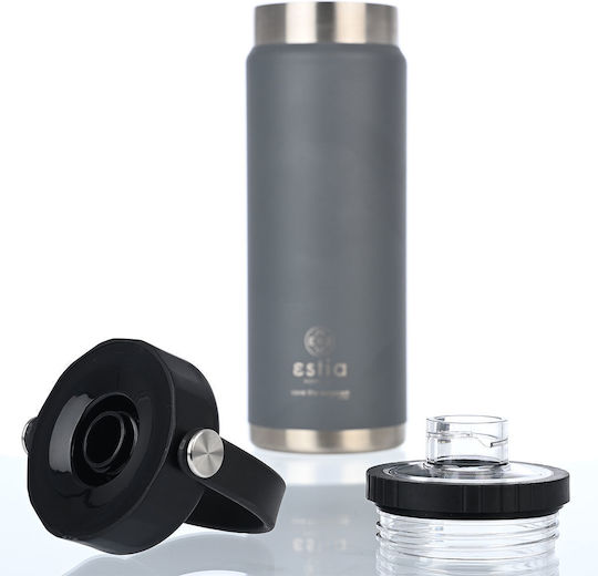 Estia Travel Chug Save the Aegean Bottle Thermos Stainless Steel 750ml Estia Travel Chug Save Aegean Fjord Grey with Loop