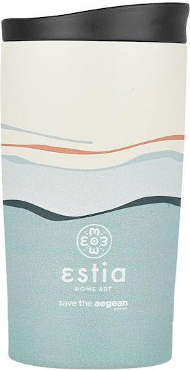 Estia Travel Mug Save The Aegean Рециклируемо Стъкло Термос Неръждаема стомана Без BPA 350мл Ecozen horizon