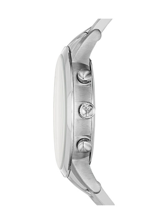 Emporio Armani Renato Men's Watch 40mm Battery Chronograph With Silver Steel Bracelet