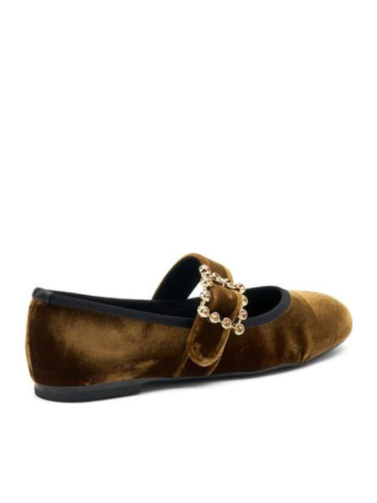 Leather Ballerinas Brown