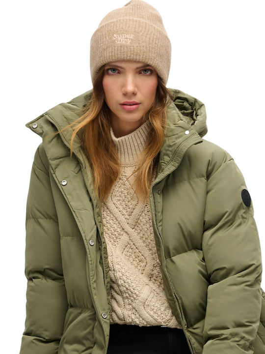 Beanie Beanie with Rib Knit in Beige color