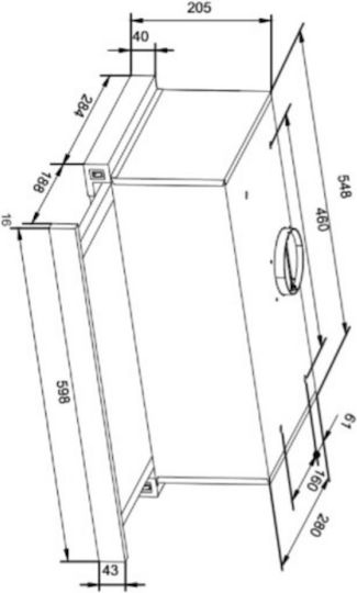 Amica Συρόμενος Απορροφητήρας 60cm Μαύρος