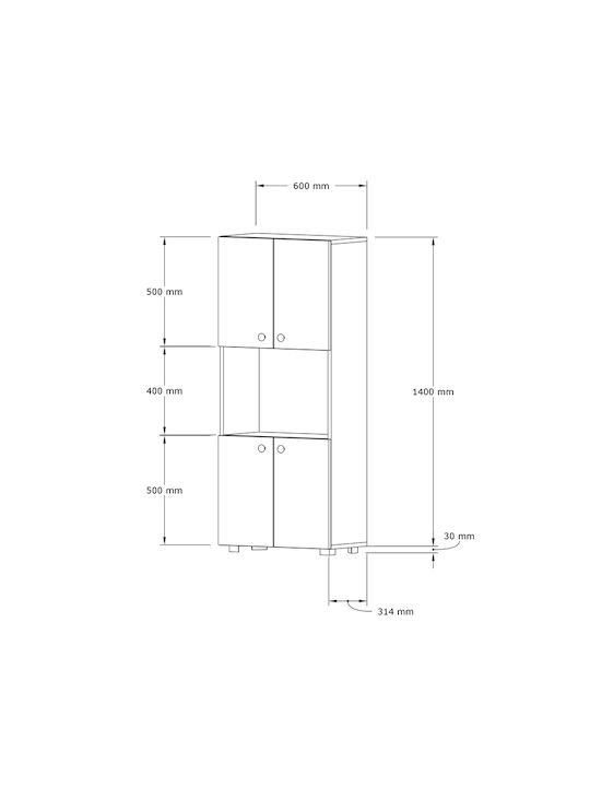 Kitchen Column Sonoma 60x31.4x140pcs