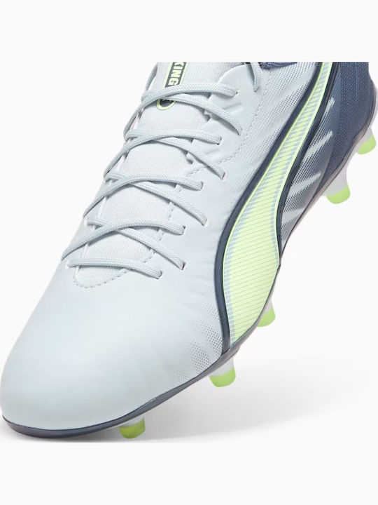 PUMA King Match Ποδοσφαιρικά Παπούτσια με Τάπες FG/AG Γκρι