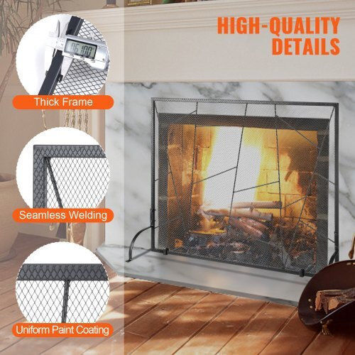 Vevor Ecran de protecție pentru șemineu din metal 90.6x72cm Gri