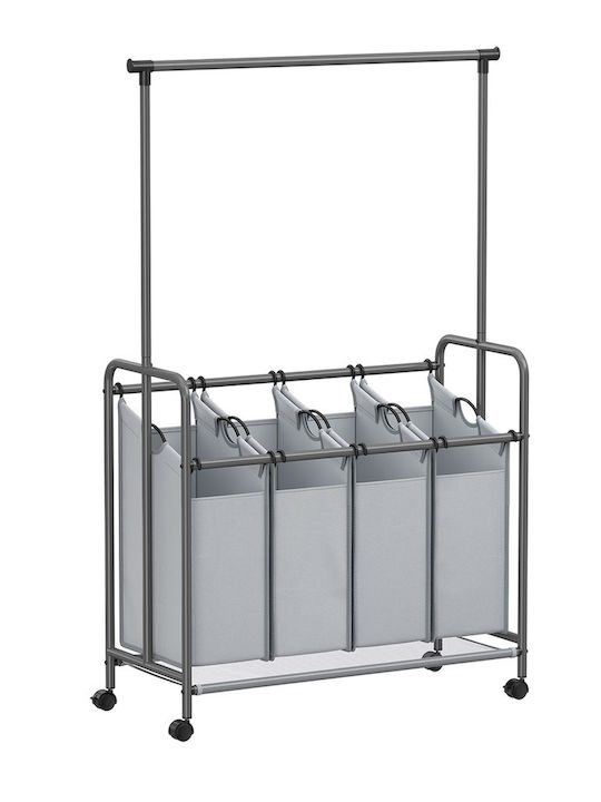 Songmics Laundry Basket Metallic Gray