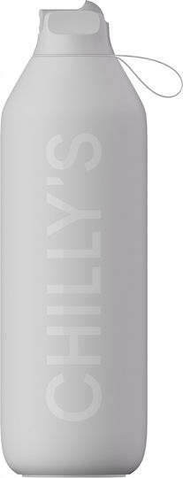 Chilly's Series 2 Flip Bottle Thermos Stainless Steel BPA Free 500ml Granite Gray With Straw And Loop