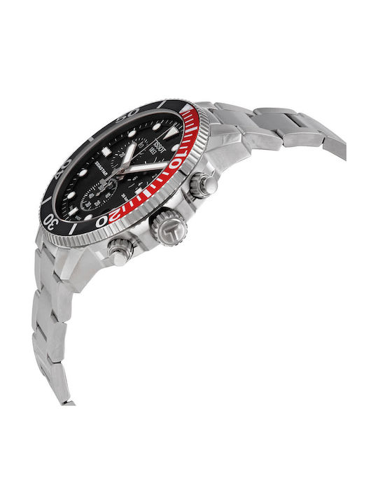 Tissot Seastar 1000 Men's Watch 45.5mm Battery Chronograph With Silver Steel Bracelet